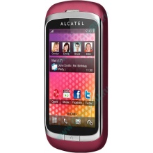Красно-розовый телефон Alcatel One Touch 818 (Троицк)