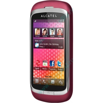 Красно-розовый телефон Alcatel One Touch 818 (Троицк)